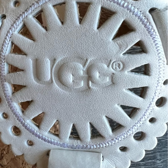 NWOT UGG Ayden White Perforated Leather Sling Back Sandals US5.5 EU36.5 - Picture 5 of 11